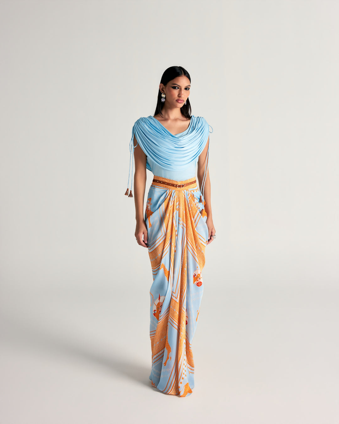 MAHRA DRAPE SKIRT SET
