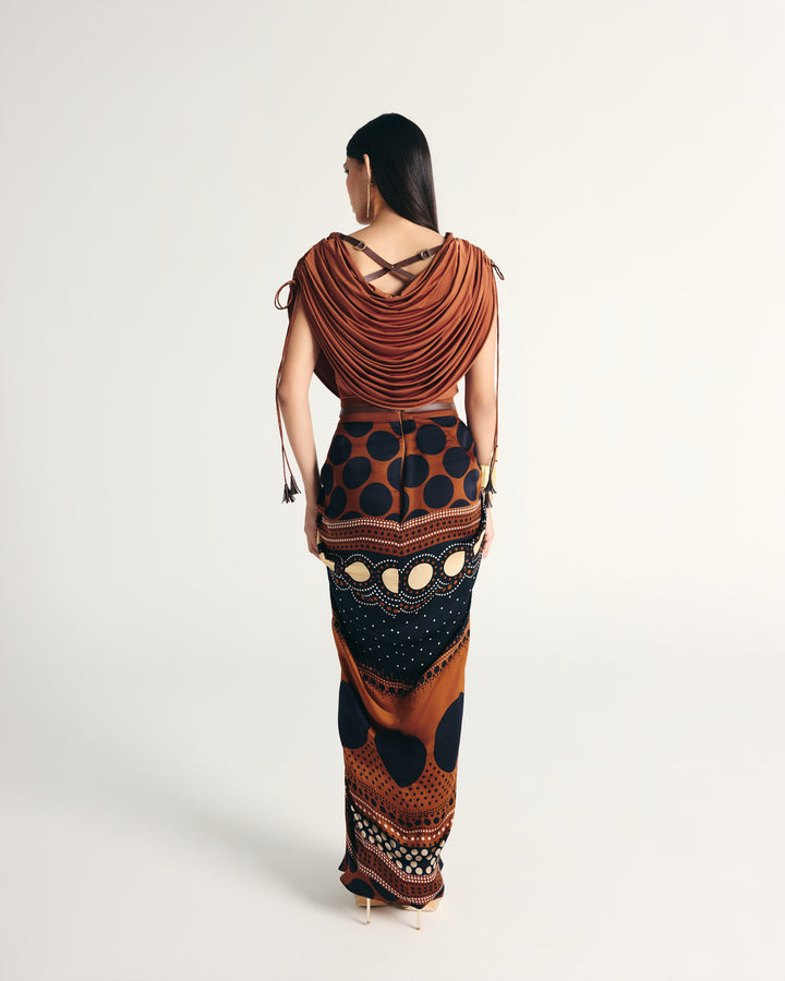 KAZMI DRAPE SKIRT SET
