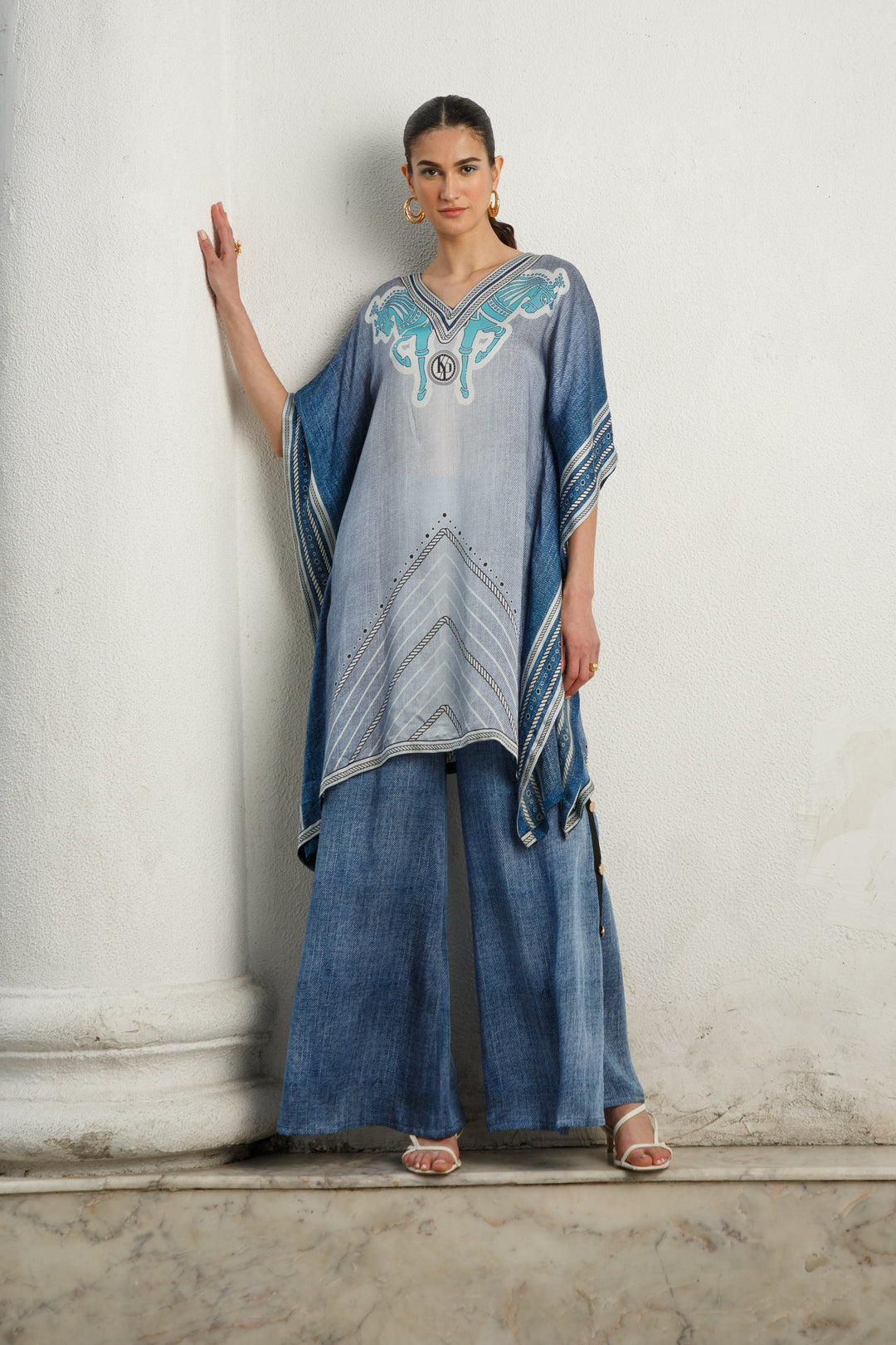 Ehla Denim Blue Luxury Kaftans for Women
