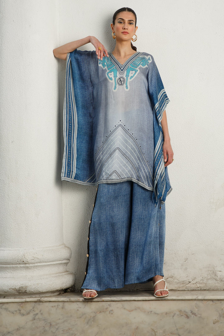 Ehla Denim Blue Luxury Kaftans for Women