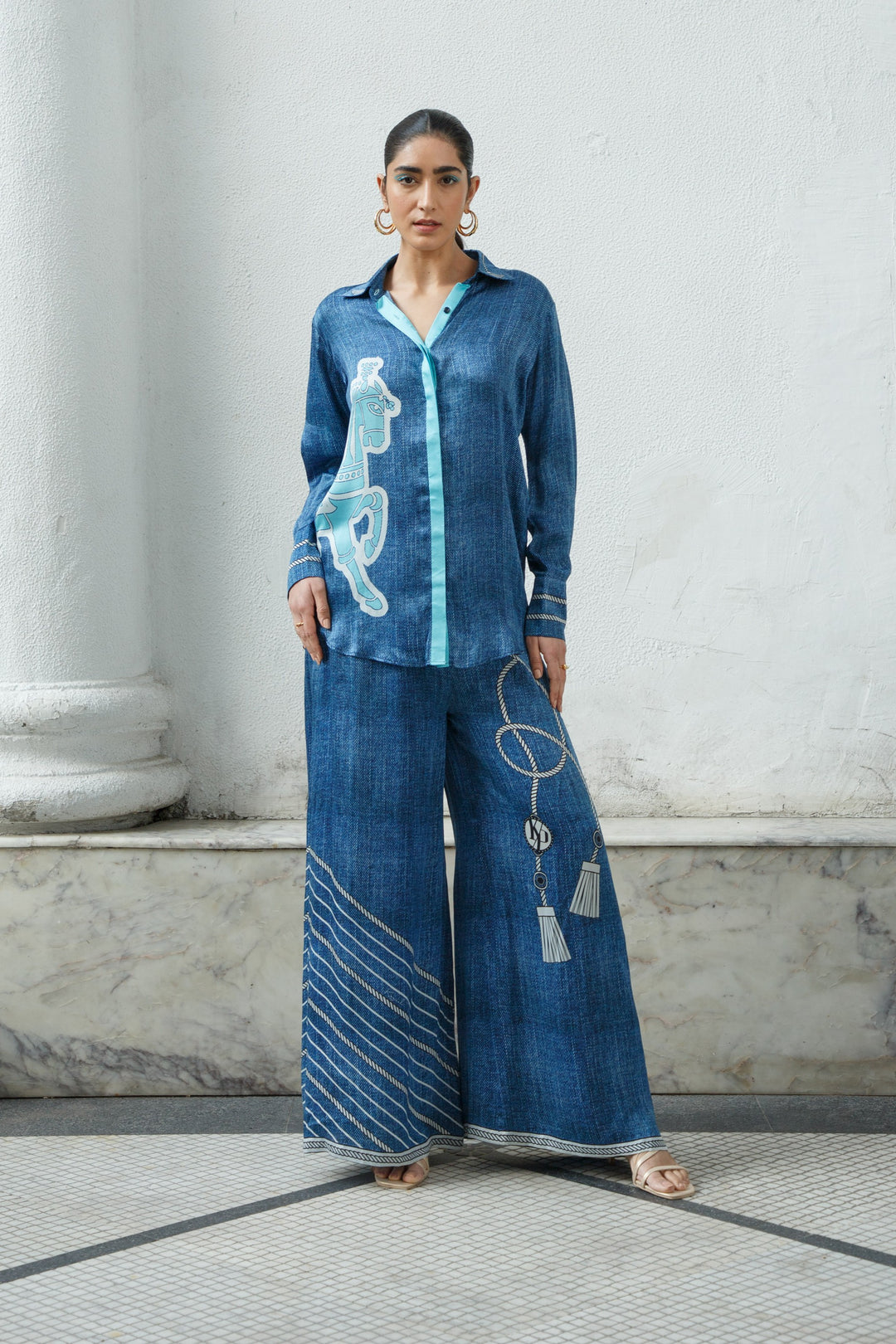Premium Denim Blue Women Designer Pants