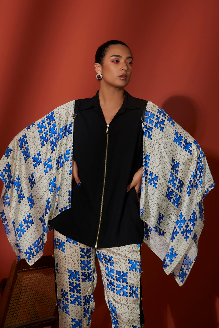 Hanae Ivory Blue Designer Tops For Women