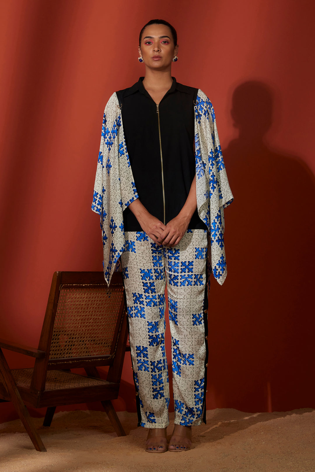 Hanae Ivory Blue Designer Tops For Women