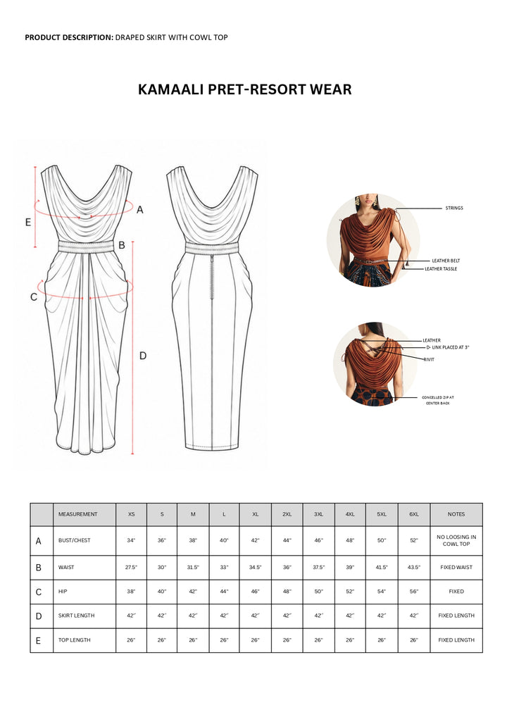 KAZMI DRAPE SKIRT SET